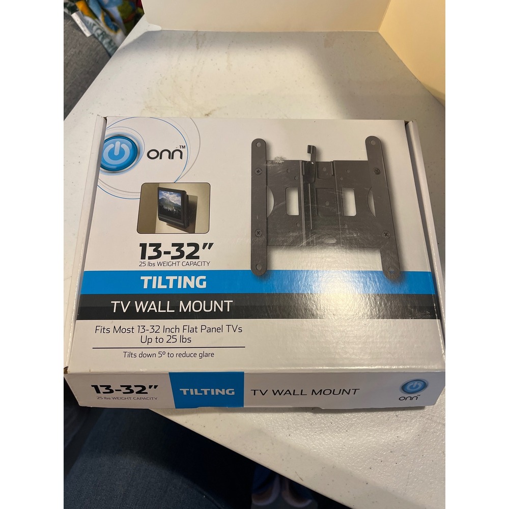 onn Tilting TV Wall Mount 13-32 Inch Flat Panel TVs 25lbs ONA16TM008 Black